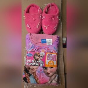 Disney Frozen Pink PJs and Slippers